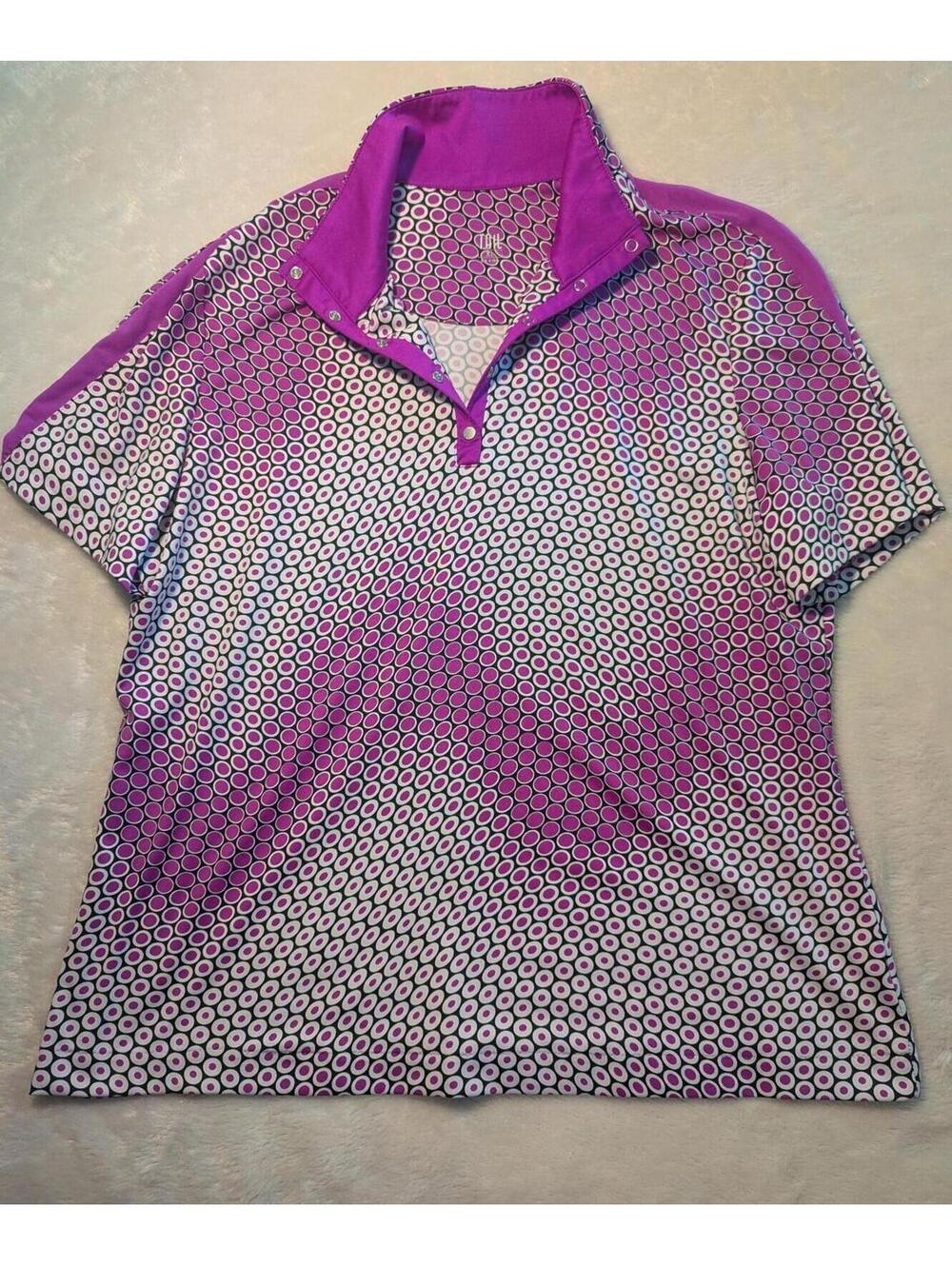 Tail Golf Polo Shirt XL Purple and Black Pattern